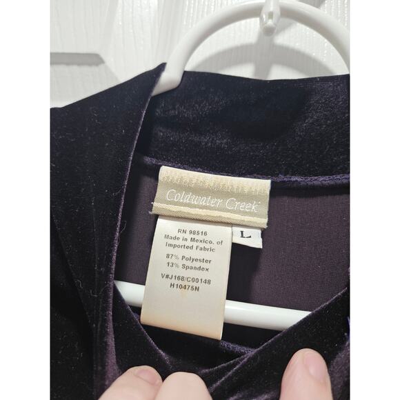 Coldwater Creek Velvet Deep Purple Long Sleeve Maxi Dress Plus Size L - Picture 2 of 5